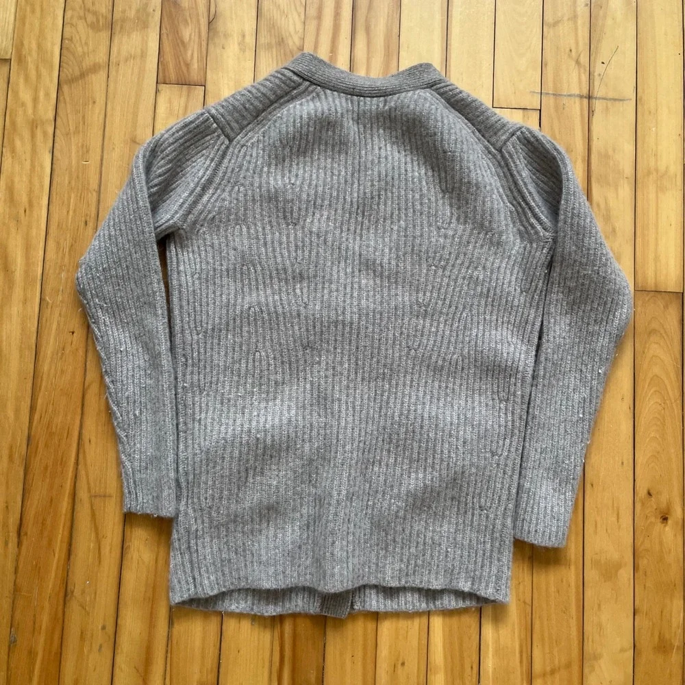 Banana Republic 100% Cashmere Ribbed Cardigan Sweater Grey Beige Womens XS - Picture 10 of 10